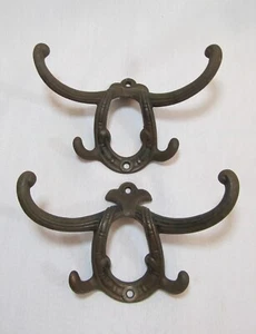 Antiguo gancho de doble pared victoriano de hierro fundido rescatado - pendiente de patente 1876 - Imagen 1 de 18