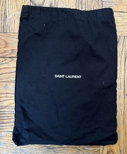 Authentic Saint Laurent black cloth dust bag w/ lining 12.5 X 9.5 - Picture 1 of 2