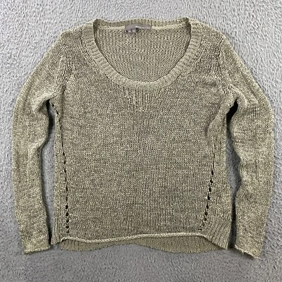 Suéter 360 Para Mujer XS Lino Algodón Cuello Redondo Tejido Abierto Pullover Verde Foto 1 de 4