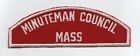 Minuteman Council, Mass RWS, Red & White Strip, Mint