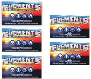 Elements 300s (1 1/4) Cigarette Rolling Papers 5 Packs - Picture 1 of 1