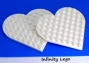 2 LEGO Large Plate White 9 x 9 Hearts Friends (65486) - 2 Pieces - Foto 1 di 1