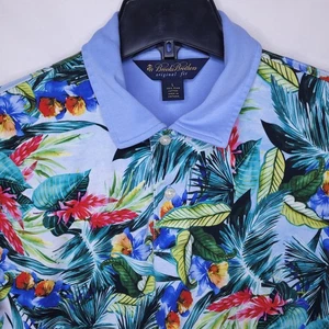 Polo homme Brooks Brothers grande fleur tropicale colorée coton Pima - Photo 1/10