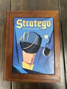 Stratego Vintage Game Collection Bookshelf Edition Wood Box Case Complete *READ - Picture 1 of 12