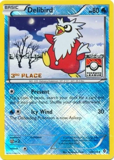 Delibird - 38/149 - Pokemon Boundaries Crossed League Promo 3rd Place NM - Изображение 1 из 1