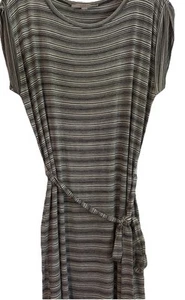 Loft Damen schwarz-weiß gestreiftes Kleid mit Gürtel Flügelärmel Größe Medium sehr weich - Bild 1 von 14