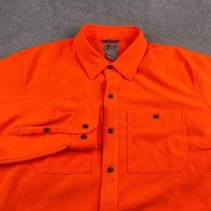 LL Bean Shirt Mens XL Hunter Orange Double L Field Shirt Upland Slightly Fitted - Picture 1 of 12