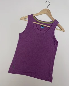 Icebreaker Cool-Lite Women's Tank Top Wool Blend Purple Striped Size S - Picture 1 of 13