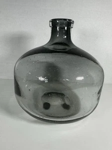 Smokey Gray Bubble Glass Vase - 8.9" X 9.1" - Picture 1 of 8