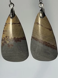 Kühne polychrome Jaspis Edelstein 925 Sterling Silber Ohrringe Schmuck NEU - Bild 1 von 13