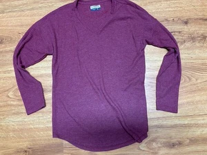 women's vneck long sleeve Magellan Outdoors top XL boyfriend fit (light red) - Picture 1 of 3