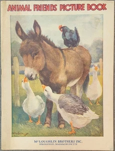 Antique c 1930 ANIMAL FRIENDS PICTURE BOOK by McLoughlin Bros, Albert Kaye art - Bild 1 von 12