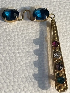 SELTEN VTG LORGNETTE-FÖRMIGE Strass Brosche Anstecknadel 2,25" fabelhaftes Statement Stück - Bild 1 von 14