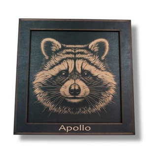 Framed Art - PERSONALIZED - CUSTOM - Raccoon - Picture 1 of 6