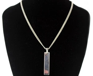 GUCCI Metall Platte Anhänger Silber Doppel Halskette Zubehör Gebraucht Italien - Bild 1 von 18