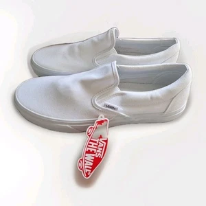 Vans Slipper ~ weiß Canvas klassisch US Herrenschuhe 9,5 ~ Damen 11 ~ brandneu - Bild 1 von 10