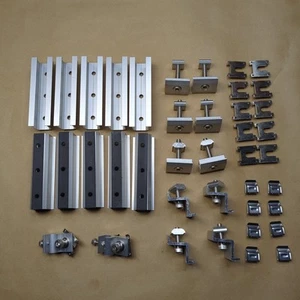 Solar Panel U Mini Rail Kit Mounting Bracket Aluminum 4 Solar Panels (70 Pieces) - Picture 1 of 13