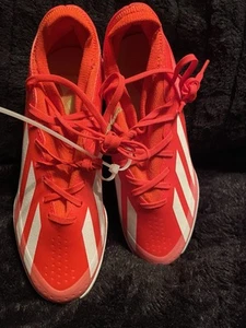 Adidas TURF SHOES X Crazyfast League Mens 7.5 Orange/white Soccer/Flag Football - Picture 1 of 10