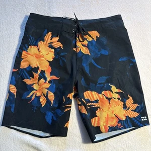 Pantalones Cortos Tropicales 30 Billabong Para Hombre Negros Naranja Azul Nuevo sin Etiquetas - Imagen 1 de 5