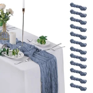 12 Pack Dusty Blue Cheesecloth Table Runner 9ft17 x 108 inch Gauze Table Runn... - Picture 1 of 7