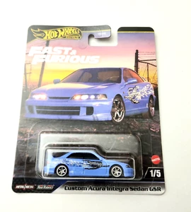 Hot Wheels Custom Acura Integra Sedan GSR Blue #1 1/5 - 2024 Fast & Furious - Picture 1 of 2