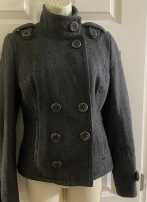 Mujer Lana DKNY Informal Gris Sólido Manga Larga Chaqueta Informal Talla S Foto 1 de 4