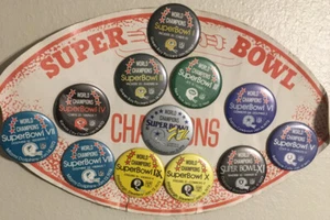 Vintage NFL Super Bowl Champions Pin Complete Set Rare Original Display AFL 1978 - Picture 1 of 1