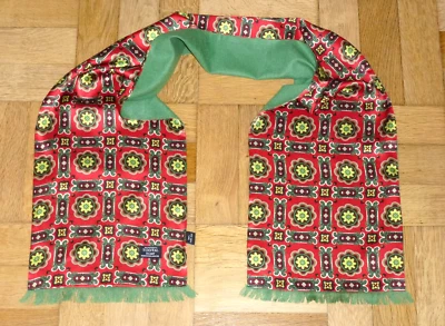 Vintage TOOTAL Silk Scarf Cravat Reversible Dapper Scooter Mod Goodwood Ascot - Image 1 of 4
