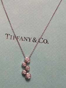 Tiffany & CO. Collar Colgante Platino PT950 Burbujas Diamante 16" - Imagen 1 de 21