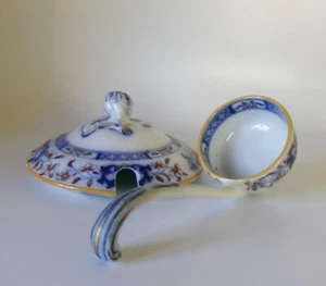 ANTIQUE MINTON LYRE SAUCE TUREEN LID 150mm ACROSS + SPOON 132mm LONG - Picture 1 of 2