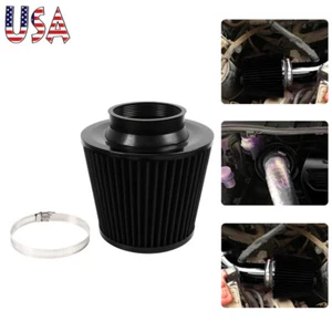 3" Car High Flow Inlet Cleaner Dry Filter Cold Air Intake Cone Replacement Part - Foto 1 di 14