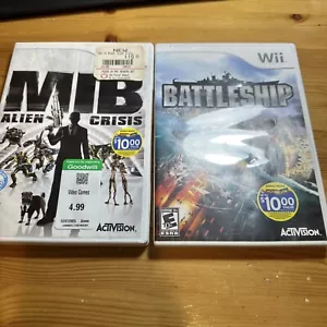 Nintendo Wii MIB Alien Crisis Video Game AND Battleship Game - Picture 1 of 6