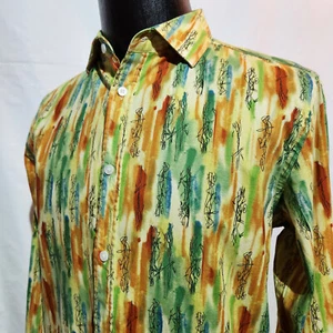 Jerry Garcia Excelsior Mens Multicolor Shirt Abstract Long Sleeve Size Medium - Foto 1 di 9