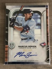 Marcus Semien 2022 Topps Tribute Certified Autograph Card #166/199. Blue Jays