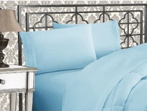 King Sheet Set Elegant Comfort 1500 Thread Count Egyptian Quality Embroidered - Picture 1 of 12