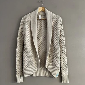 Ivivva Breathe Relax Love Wrap Open Front Sweater Cardigan Beige Girls Size 12 - Picture 1 of 18