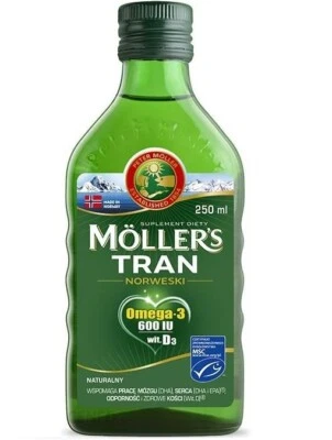MOLLERS Natural Norwegian Fish Oil (Omega-3 EPA, DHA) 250ml WORLDWIDE SHIPPING