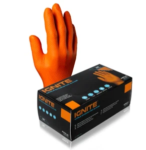 100 Medium Orange Gloves Gloveworks Comp Heavy HD Industrial Nitrile Work 7 mil - Picture 1 of 5