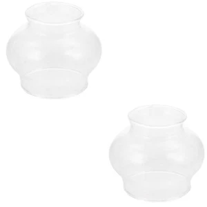 2 Pieces Glass Lampshade Oil Chimney Small Old Replacement Cover Protective - Picture 1 of 12