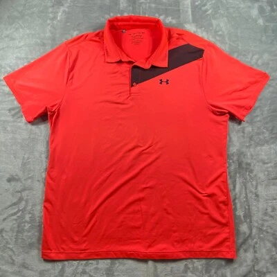 Camisa Polo Under Armour Para Hombres 2XL HeatGear Golf Playoff Naranja Suelta Usada en Excelente Condición Foto 1 de 4