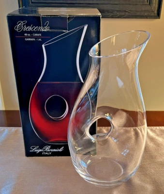 Crescendo Luigi Bormioli Italy 48 Oz Wine Carafe Clear Crystal 12" High w/ Box - Image 1 of 4