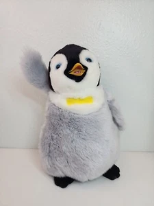Happy Feet Movie Mumble 10" Plush Stuffed Penguin Thinkway Toys Warner Bros Gray - Picture 1 of 16
