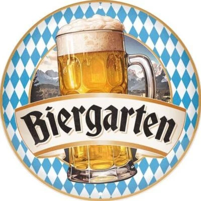 Nostalgic-Art - Blechschild 35 cm Rund - Biergarten