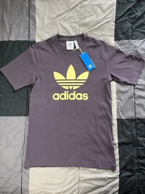 Adidas T-Shirt Trefoil Classic Short Sleeve Tee Shirt Purple Mens XS - Image 1 of 4