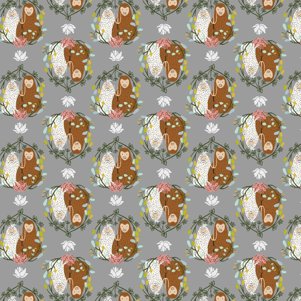 RJR Cotton & Steel Whimsy & Lore by Vincent Desjardins VD102 YC3 Grey   Cotton - Image 1 of 1