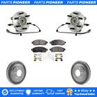 Front Hub Bearing Assembly Coated Disc Brake Rotor & Pads Kit For Ford F-150 4WD