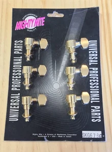 Mighty Mite Dual Pin Gold 6 Inline Electric Guitar Tuning Machines - Picture 1 of 1