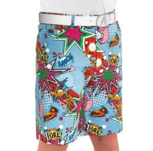 Royal & Awesome PARTOON Shorts Kids MED Colorful Cartoon Comic Golf Unisex New - Picture 1 of 24