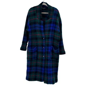 VTG 90s IB Diffusion Long Sweater Cardigan Wool Blend Tartan Plaid Button RARE - Picture 1 of 8