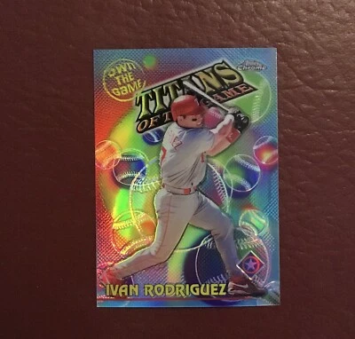 2000 Topps Chrome Own the Game Refractor Ivan Rodriguez HOF - Image 1 of 4